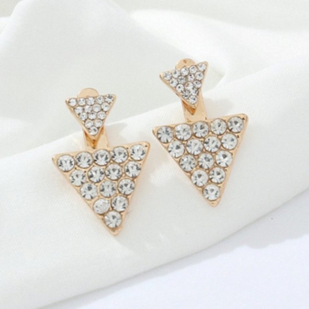 Gold Rhinestone Earrings /3D earrings / Statement Earrings